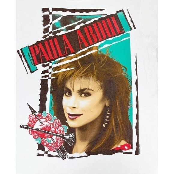 Vintage 1989 Paula Abdul T-shirt Large Screen Stars Single Stitch - Picture 4 of 10